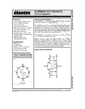 ELH0002H/883B Datasheet PDF Elantec -> Intersil