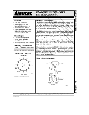 8001401ZX Datasheet PDF Elantec -> Intersil