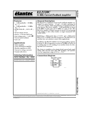 EL2130CS Datasheet PDF Elantec -> Intersil