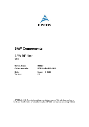 B3523 Datasheet PDF EPCOS AG