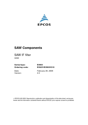 B39251B3893H310 Datasheet PDF EPCOS AG