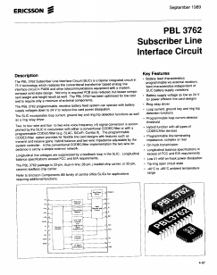 PBL3762/2J Datasheet PDF Ericsson 