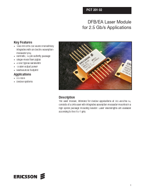 PGT20102 Datasheet PDF Ericsson 