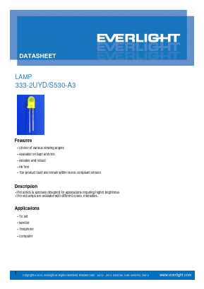 333-2UYD-S530-A3 Datasheet PDF EVERLIGHT
