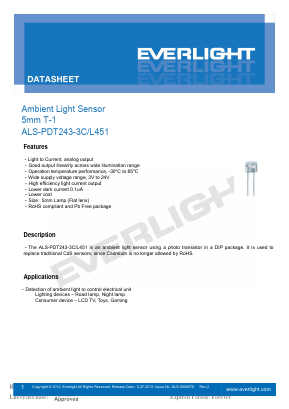 ALS-PDT243-3C-L451 Datasheet PDF EVERLIGHT