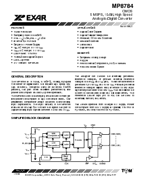 MP8784AN Datasheet PDF Exar Corporation