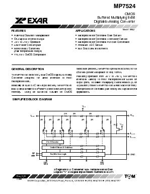 MP7524KN Datasheet PDF Exar Corporation