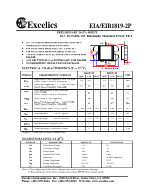 EIA1819-2P Datasheet PDF Excelics Semiconductor, Inc.
