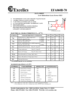 EFA060B-70 Datasheet PDF Excelics Semiconductor, Inc.