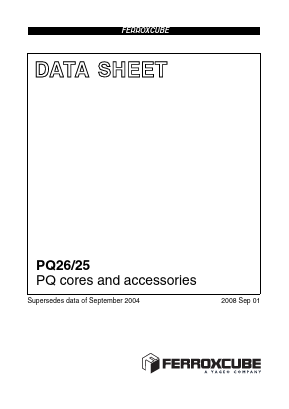 PQ26 Datasheet PDF Ferroxcube International Holding B.V.