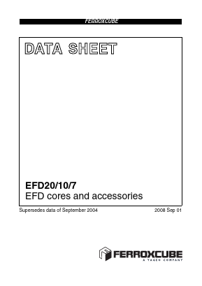 EFD20-3C90-A100 Datasheet PDF Ferroxcube International Holding B.V.