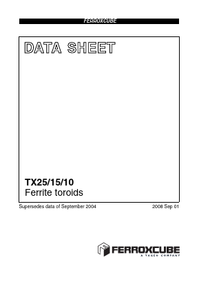 TX25/15/10-3E5 Datasheet PDF Ferroxcube International Holding B.V.