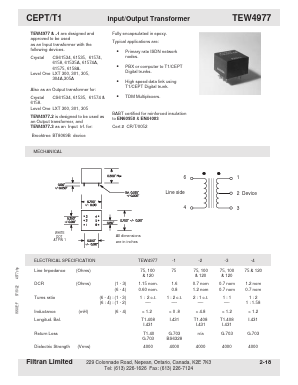 TEW4977 Datasheet PDF Filtran LTD