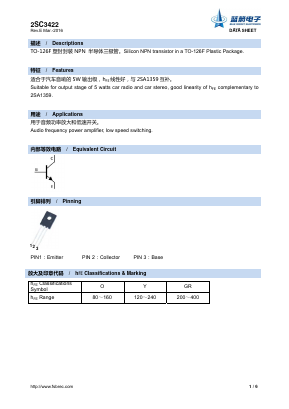 C3422 Datasheet PDF Foshan Blue Rocket Electronics Co.,Ltd.