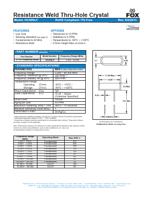 FOXSLF/073-20 Datasheet PDF Fox Electronics