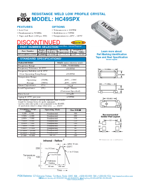 448-FREQUENCY-XXXXX Datasheet PDF Fox Electronics