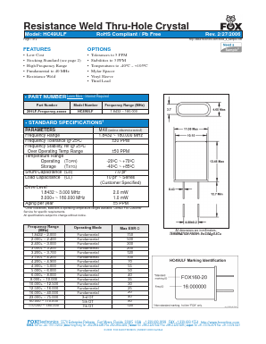 FOXLF115 Datasheet PDF Fox Electronics