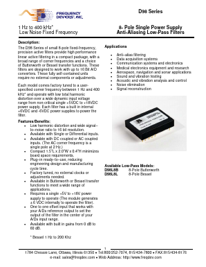 D98 Datasheet PDF Frequency Devices, Inc.