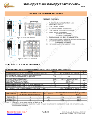 SB2040CT Datasheet PDF Frontier Electronics.
