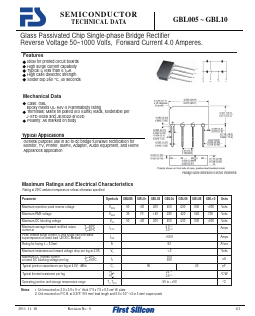 GBL005 Datasheet PDF First Silicon Co., Ltd