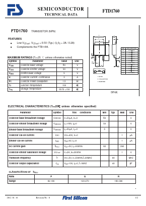 FTD1760 Datasheet PDF First Silicon Co., Ltd