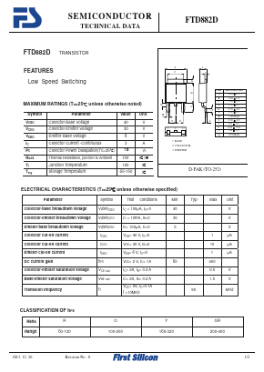 FTD882D Datasheet PDF First Silicon Co., Ltd