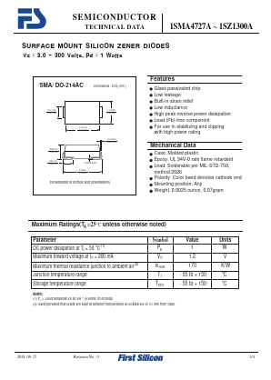 1SMA4749A Datasheet PDF First Silicon Co., Ltd