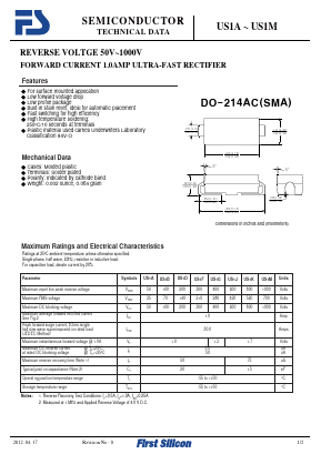 US1A Datasheet PDF First Silicon Co., Ltd