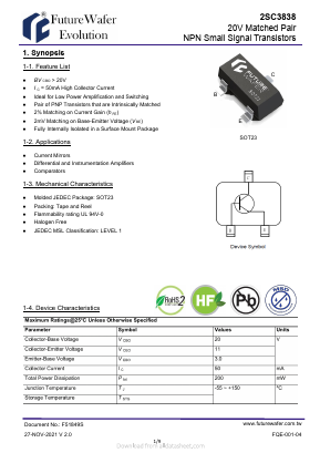 2SC3838 Datasheet PDF FutureWafer Tech Co.,Ltd