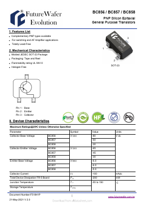 BC856B Datasheet PDF FutureWafer Tech Co.,Ltd