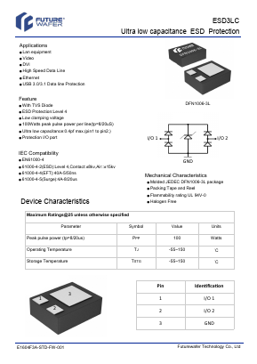 ESD3LC Datasheet PDF FutureWafer Tech Co.,Ltd