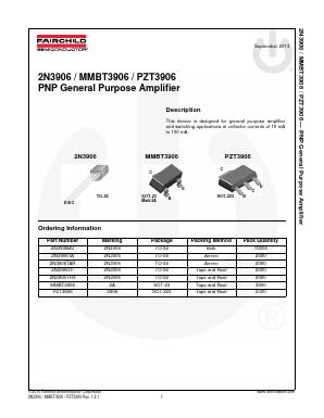 2N3906TA Datasheet PDF Fairchild Semiconductor