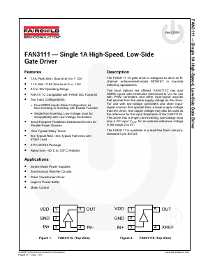 FAN3111 Datasheet PDF Fairchild Semiconductor