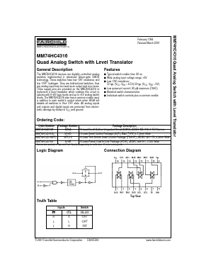 MM74HC4316 Datasheet PDF Fairchild Semiconductor