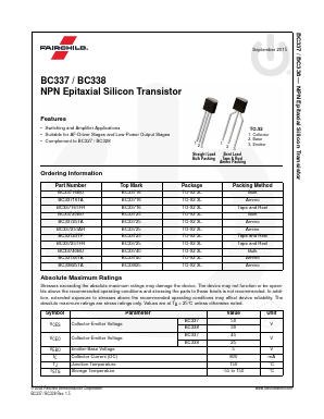 BC338_J35Z Datasheet PDF Fairchild Semiconductor