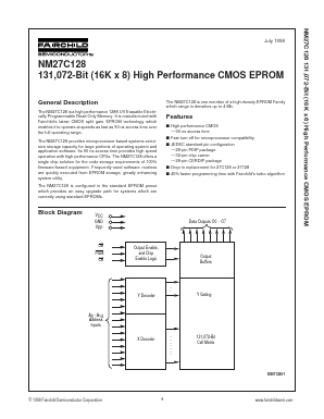NM27C128VE150 Datasheet PDF Fairchild Semiconductor