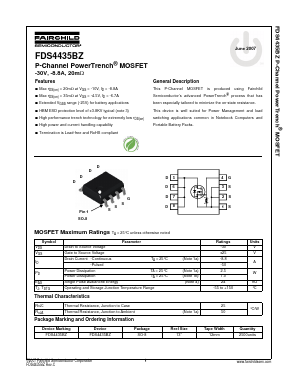 FDS4435BZ_07 Datasheet PDF Fairchild Semiconductor