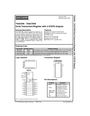 74ACT646SPC Datasheet PDF Fairchild Semiconductor