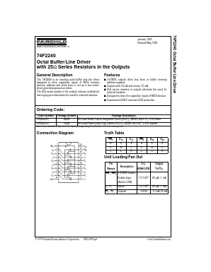 74F2240SCX Datasheet PDF Fairchild Semiconductor