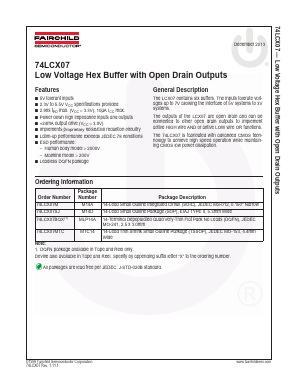 74LCX07 Datasheet PDF Fairchild Semiconductor