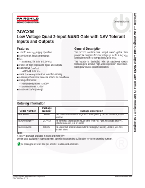 74VCX00MX Datasheet PDF Fairchild Semiconductor
