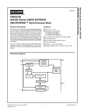 FM93C06N Datasheet PDF Fairchild Semiconductor