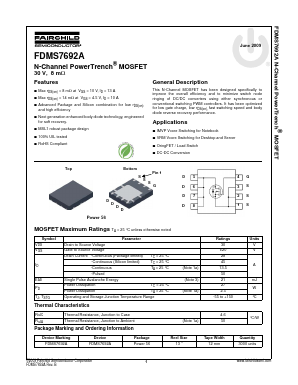 FDMS7692A Datasheet PDF Fairchild Semiconductor