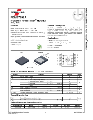 FDMS7692A Datasheet PDF Fairchild Semiconductor
