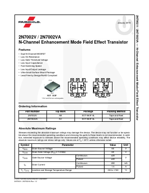 2N7002V Datasheet PDF Fairchild Semiconductor