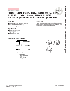 4N37SR2VM Datasheet PDF Fairchild Semiconductor