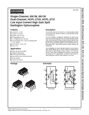 HCPL-2730TV Datasheet PDF Fairchild Semiconductor