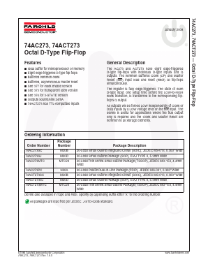 74AC273 Datasheet PDF Fairchild Semiconductor