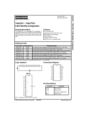 74AC521 Datasheet PDF Fairchild Semiconductor