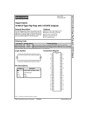 74ACT16374SSCX Datasheet PDF Fairchild Semiconductor